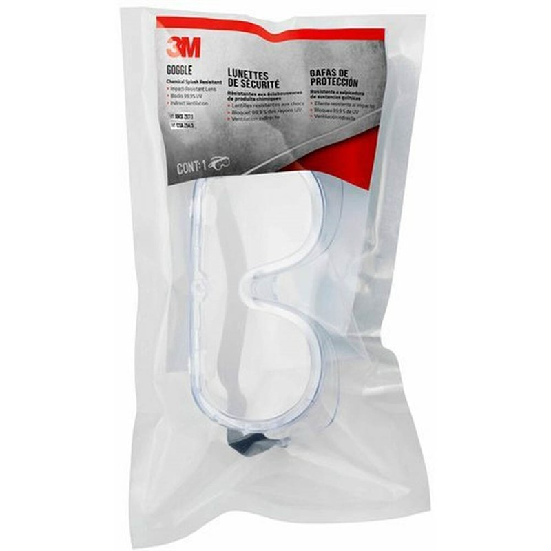 3M 93506H1DC CHEMICAL SPLASHIMPACT GOGGLES CLEAR