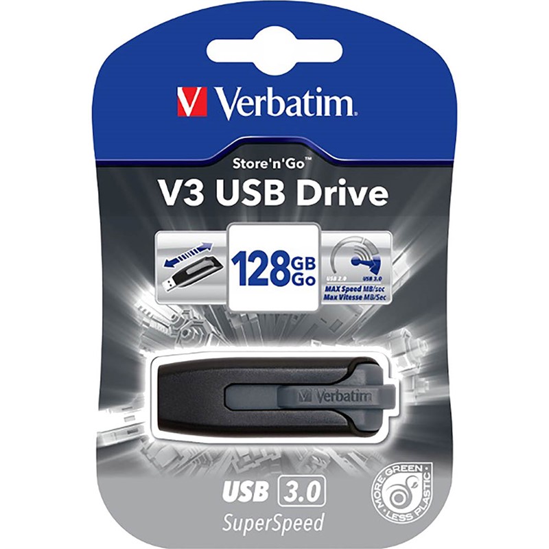 VERBATIM STORENGO V3 USB DRIVE 128GB GREY