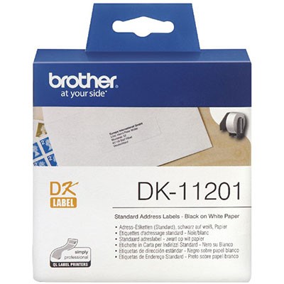 BROTHER DK11201 LABEL ROLL 29 X 90MM WHITE ROLL 400