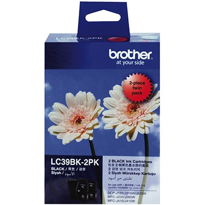 BROTHER LC39BK2PK INK CARTRIDGE BLACK PACK 2