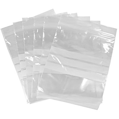 CUMBERLAND WRITEON PRESS SEAL BAG 50 MICRON 305 X 460MM CLEARWHITE PACK 100