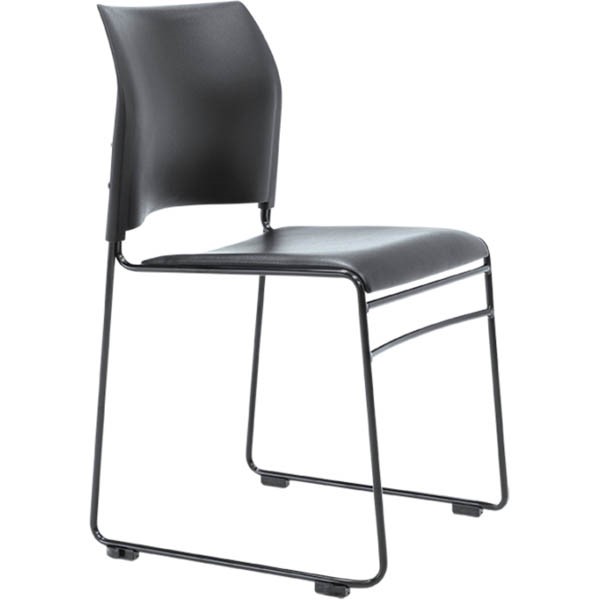 BURO MAXIM VISITOR CHAIR SLED BASE BLACK FRAME BLACK VINYL SEAT