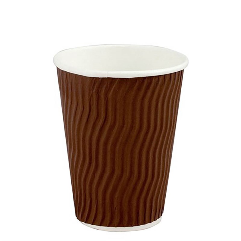 CAPRI RIPPLE DOUBLE WALL CUP 12OZ BROWN BOX 500