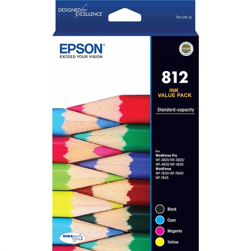EPSON 812 INK CARTRIDGE BLACKCYANMAGENTAYELLOW