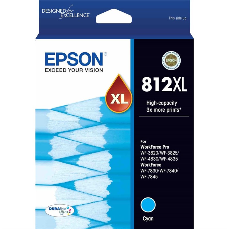 EPSON 812XL INK CARTRIDGE HIGH YIELD CYAN