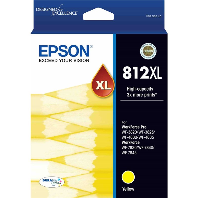 EPSON 812XL INK CARTRIDGE HIGH YIELD YELLOW