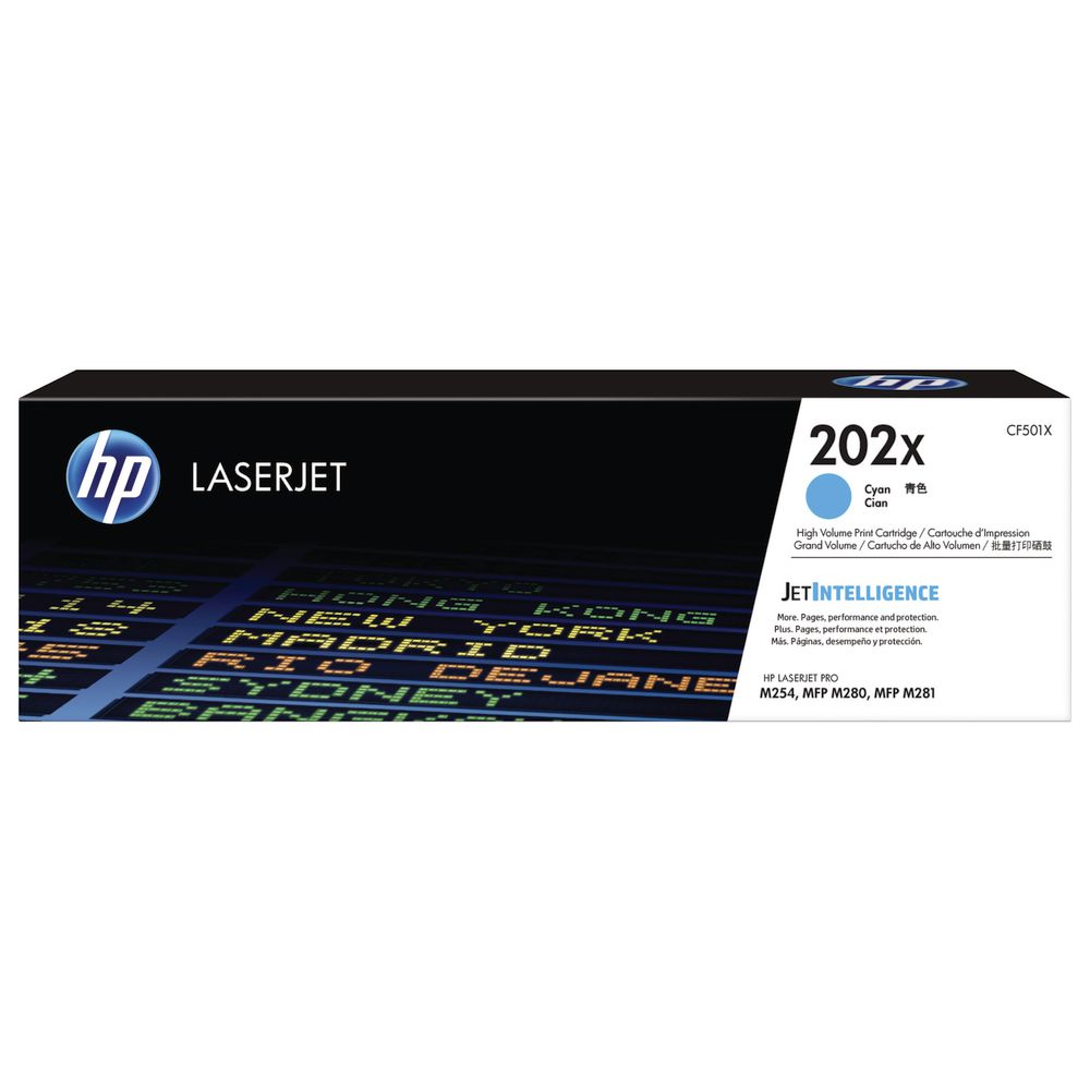 HP CF501X 202X TONER CARTRIDGE HIGH YIELD CYAN