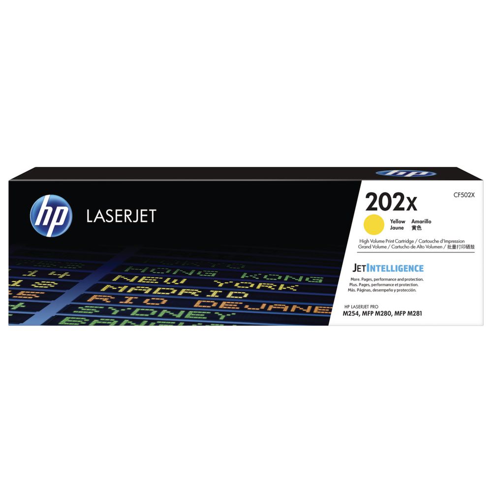 HP CF502X 202X TONER CARTRIDGE HIGH YIELD YELLOW