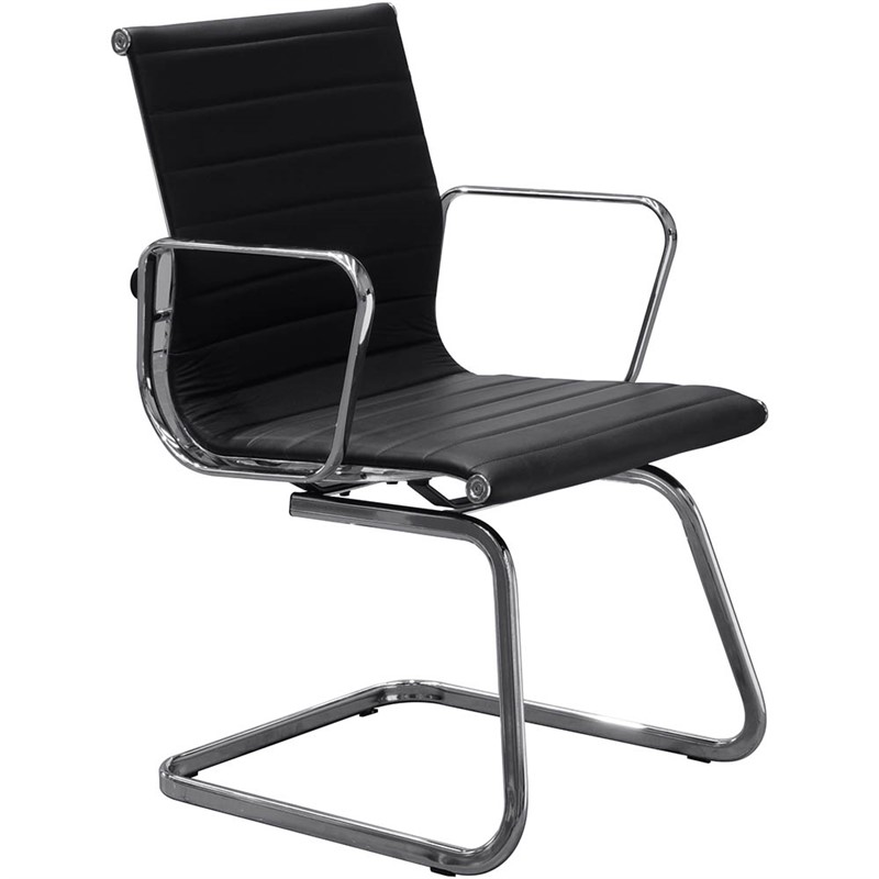AERO VISITOR CHAIR CANTILEVER BASE MEDIUM BACK ARMS PU BLACK