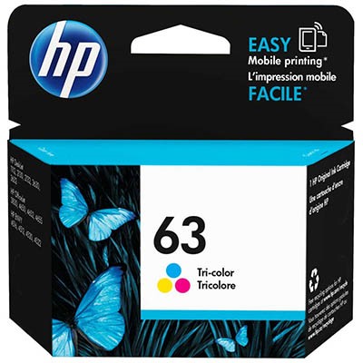 HP F6U61AA 63 INK CARTRIDGE TRI COLOUR PACK CYANMAGENTAYELLOW
