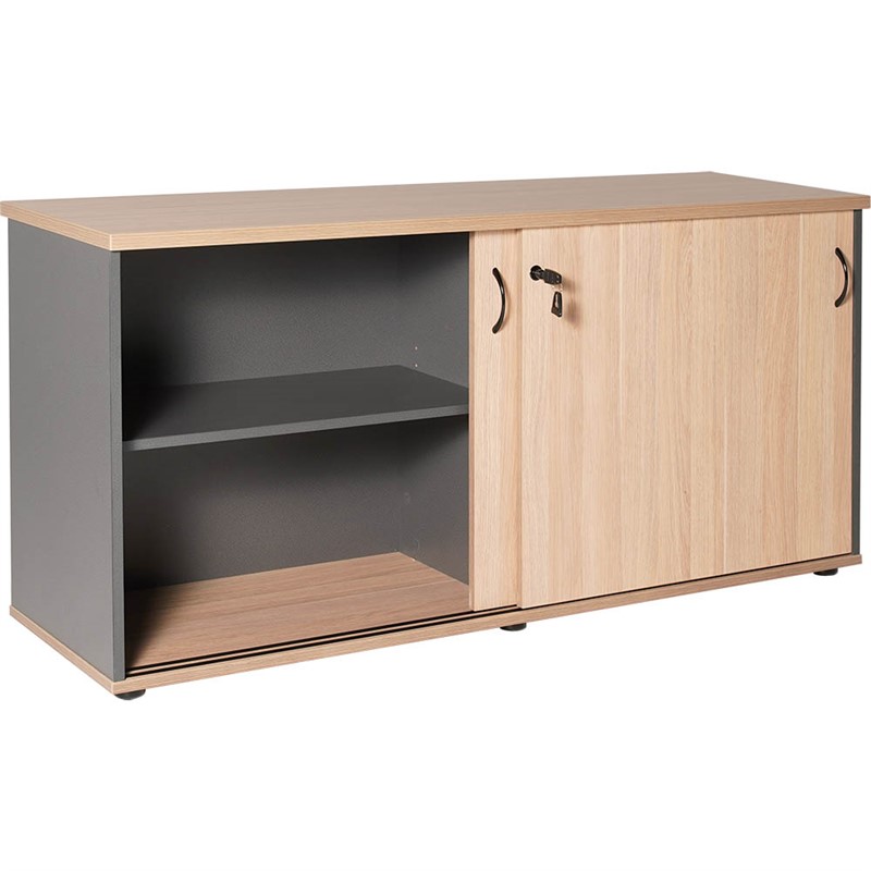 RAPID WORKER SLIDING DOOR CREDENZA 1500 X 450MM OAKIRONSTONE