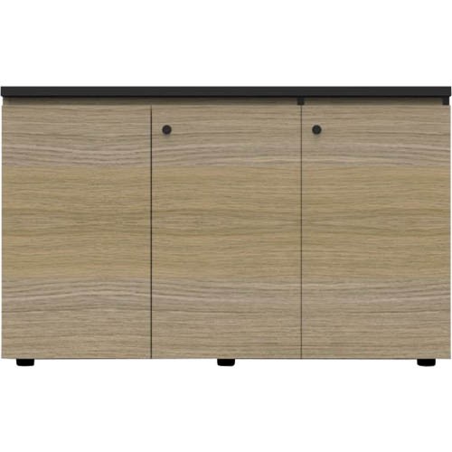 RAPID INFINITY DELUXE 3 SWING DOOR CUPBOARD 1500 X 450 X 730MM NATURAL OAK LAMINATE BLACK RIGID EDGING