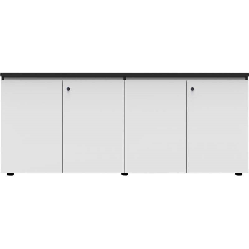 RAPID INFINITY DELUXE 4 SWING DOOR CUPBOARD 1800 X 450 X 730MM NATURAL WHITE LAMINATE BLACK RIGID EDGING