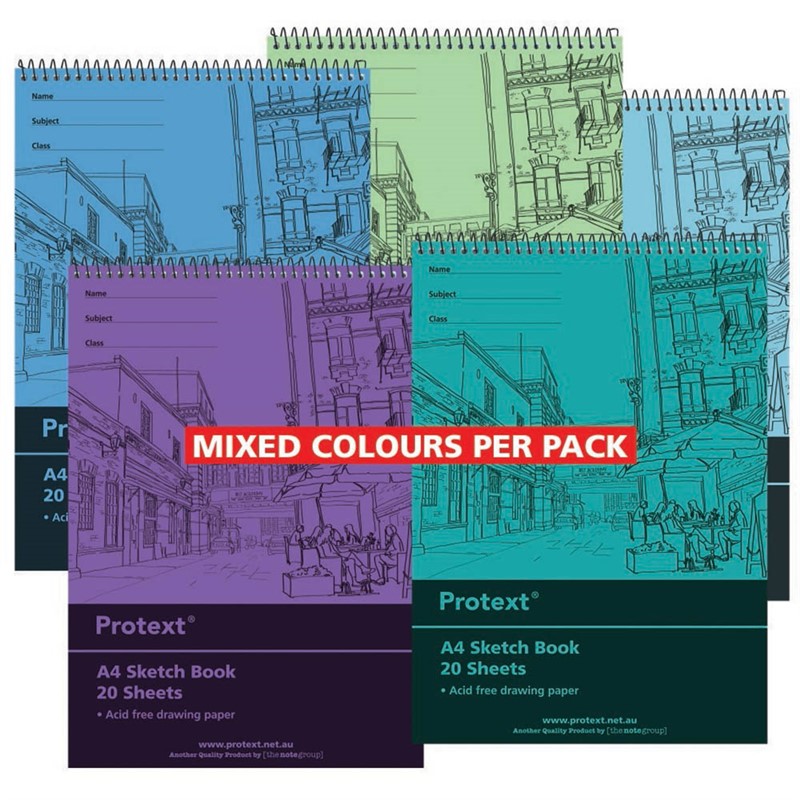 PROTEXT SKETCH BOOK 20 SHEET 100GSM A4 ASSORTED