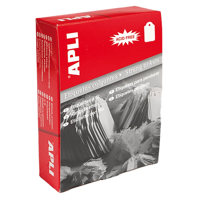 APLI STRUNG TICKETS 28 X 43MM WHITE BOX 500