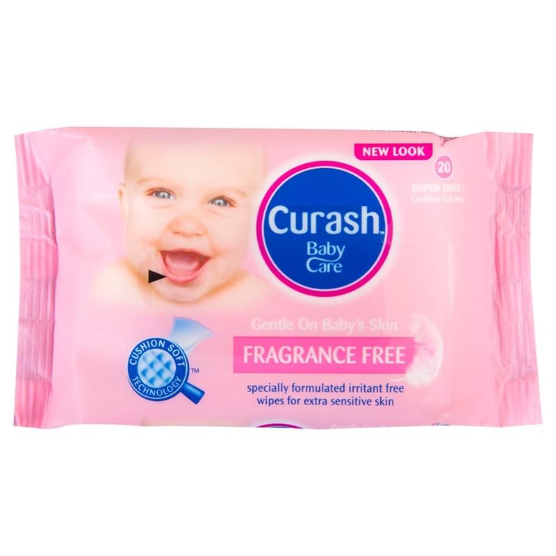 CURASH FRAGRANCE FREE CLOTH BABY WIPES PACK 80
