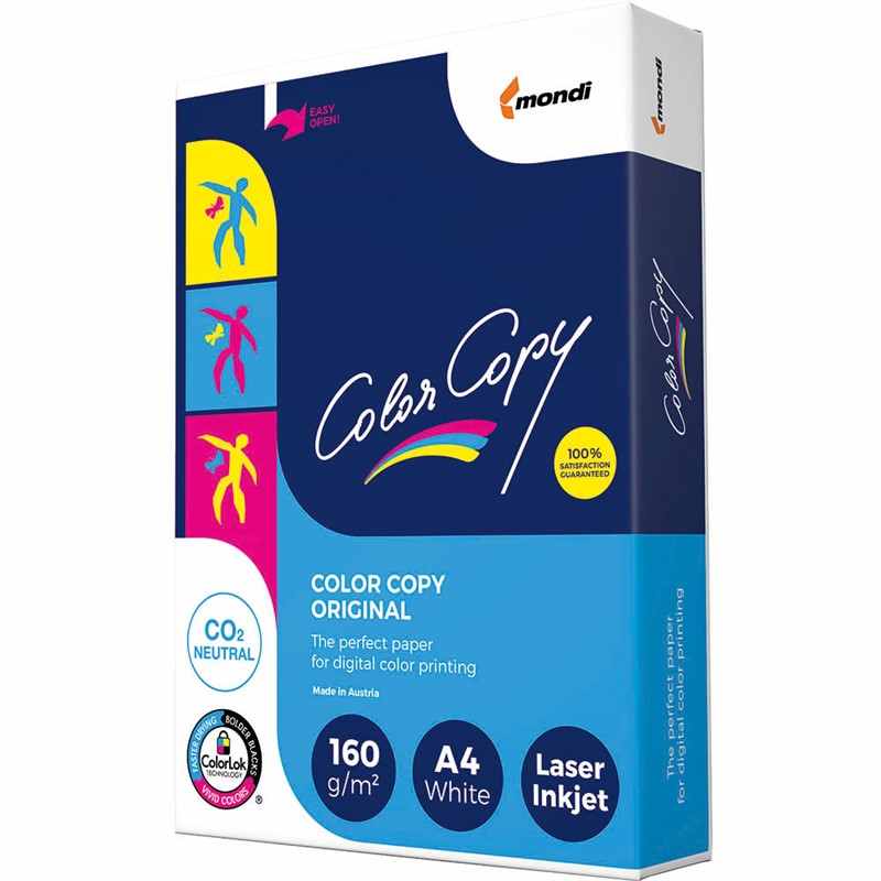 MONDI COLOR COPY A4 COPY PAPER 160GSM WHITE PACK 250 SHEETS