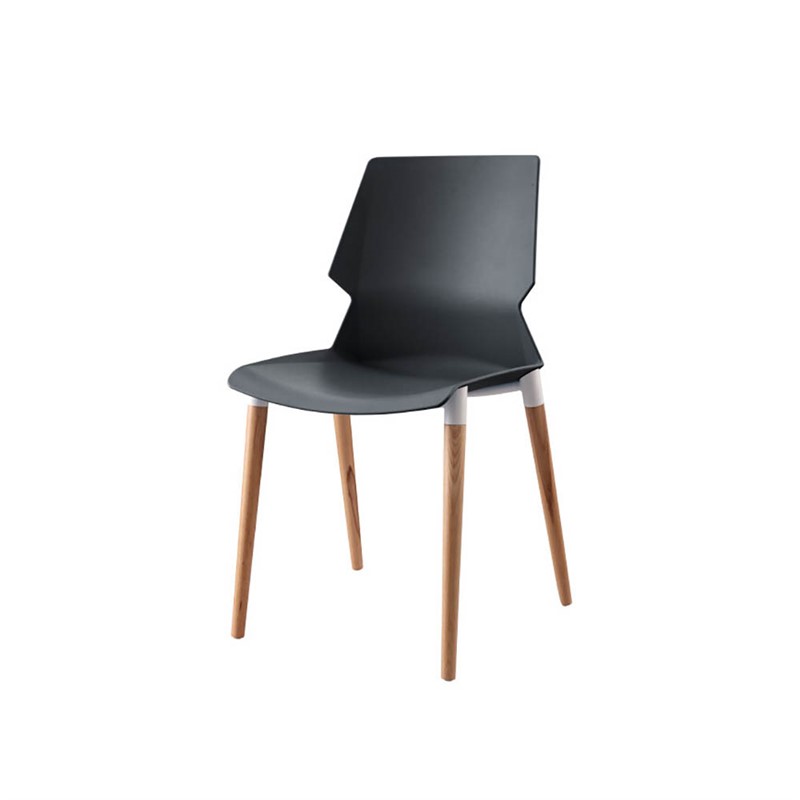 SYLEX PRISM PLASTIC CHAIR OVER BEECH WOOD 4 LEGS BLACK