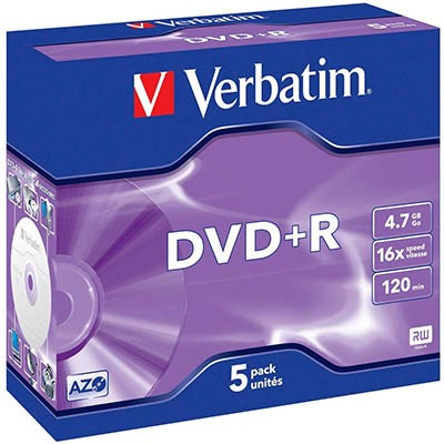 DVDR VERBATIM 47GB JC PK5