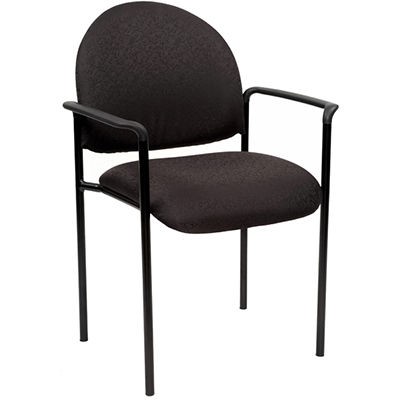 YS DESIGN STACKING VISITORS CHAIR MEDIUM BACK ARMS BLACK