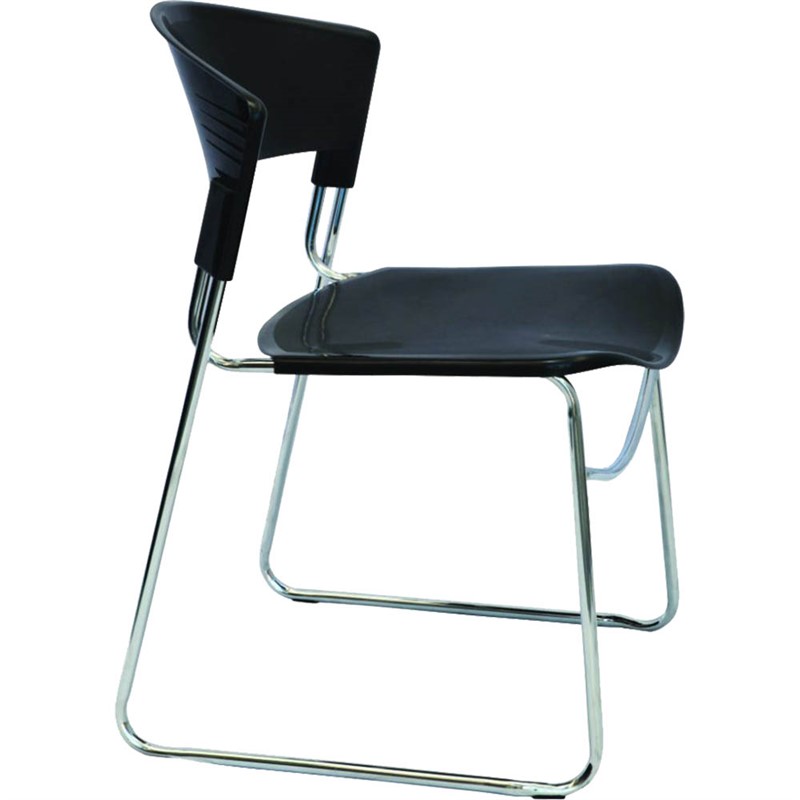 RAPIDLINE ZOLA CHAIR PLASTIC STACKING LINKING CHROME FRAME BLACK