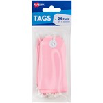 AVERY 13201 SWING TAGS WITH STRING 96 X 48MM PINK PACK 24