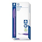 STAEDTLER STICK 4320 TRIANGULAR BALLPOINT PEN MEDIUM PURPLE BOX 10