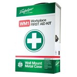 TRAFALGAR WORKPLACE FIRST AID KIT METAL CASE WALL MOUNT