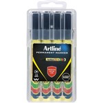 ARTLINE 70 PERMANENT MARKER BULLET 15MM BLACK HARD CASE PACK 4