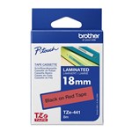 BROTHER TZE441 LAMINATED LABELLING TAPE 18MM BLACK ON RED