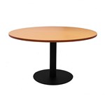 RAPIDLINE ESTILO COFFEE TABLE 900MM DIA BEECH AND BLACK BASE