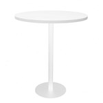 RAPIDLINE ESTILO DRY BAR TABLE 900MM DIA NATURAL WHITE AND WHITE BASE