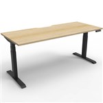 RAPIDLINE BOOST PLUS HEIGHT ADJUSTABLE SINGLE SIDED WORKSTATION 1200 X 750MM NATURAL OAK TOP  BLACK FRAME