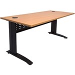 RAPID SPAN DESK WITH METAL MODESTY PANEL 1200 X 700 X 730MM BEECHBLACK