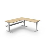 RAPIDLINE BOOST STATIC CORNER WORKSTATION WITH CABLE TRAY 1800 X 1500MM NATURAL OAK TOP  WHITE FRAME