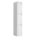 RAPIDLINE GO STEEL 3 DOOR LOCKER 1830 X 305 X 455MM WHITE