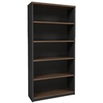 OM PREMIER OPEN BOOKCASE 900 X 320 X 1800MM REGAL WALNUTCHARCOAL