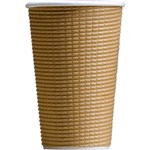 HUHTAMAKI TRIPLE WALL CORRUGATED COFFEE CUP 16OZ NATURAL BROWN PACK 25