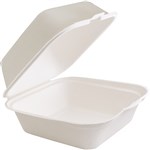 HUHTAMAKI FUTURE FRIENDLY BURGER CLAM SUGARCANE 6 X 6 INCH PACK 50