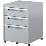 STEELCO CLASSIC MOBILE PEDESTAL 3DRAWER LOCKABLE 630 X 470 X 515MM SILVER GREY