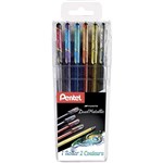 PENTEL K110 HYBRID DUAL METALLIC GEL INK PEN 10MM ASSORTED PACK 6