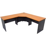 RAPID WORKER CORNER WORKSTATION COMPLETE 1500 X 1500 X 600MM CHERRYIRONSTONE