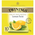 TWININGS TEA BAGS FRUIT INFUSIONS LEMON TWIST PACK 10