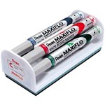 PENTEL YMWL54 MAXIFLO MAGNETIC ERASER SET WITH 4 MARKERS