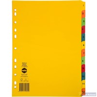 Manilla Dividers Brights Pastels and Whites