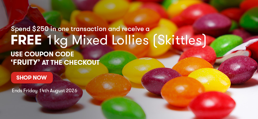 Free 1kg Mixed Lollies. Conditions apply.